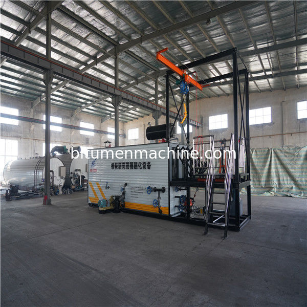 Double Heating Bitumen Drum Decanter Container Loading With Electric Hoist Drum Lifting
